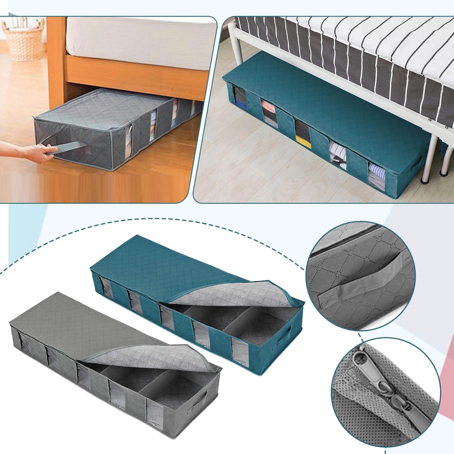 Grandes boîtes de rangement sous le lit , Sous le lit épais et respirant