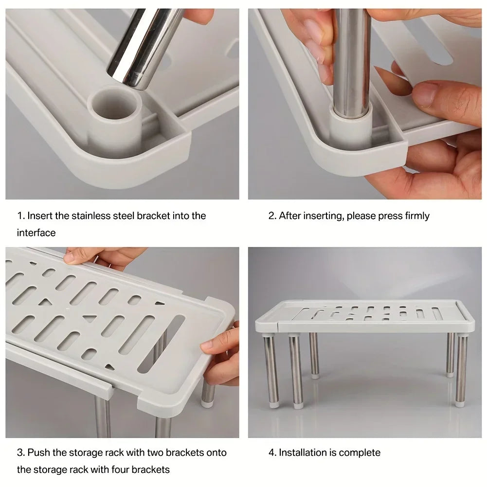 Étagère rétractable, 1 pièce, support de rangement multifonction,
