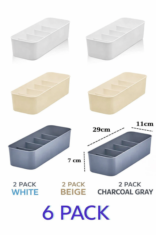 Ensemble d'organisateur de tiroirs à 5 compartiments 6 boîtes de rangement de sous-vêtements de bijoux