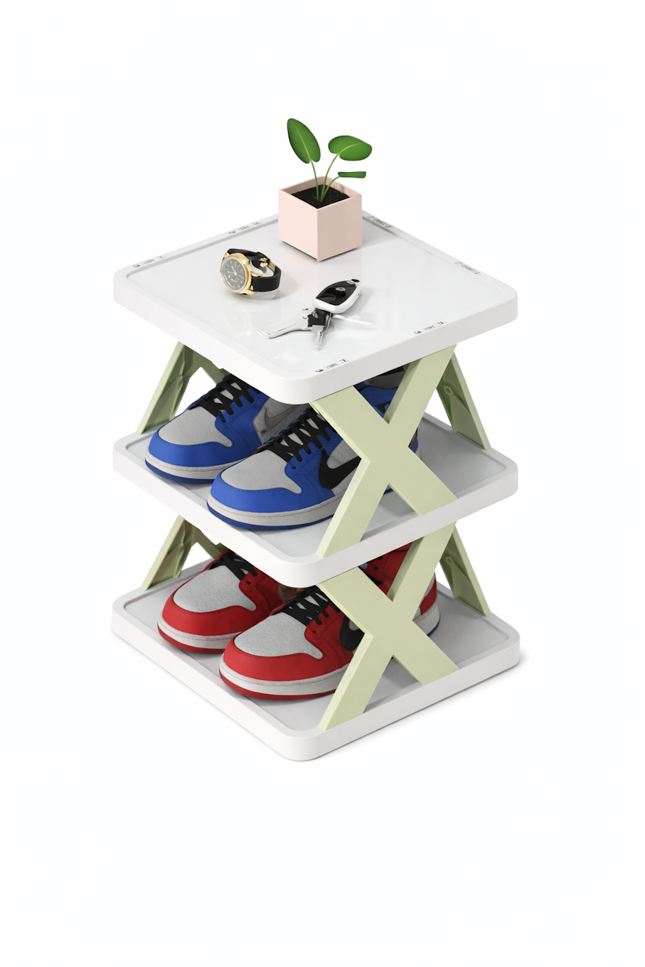 Organisateur de porte-chaussures à 3 niveaux avec étagère supérieure